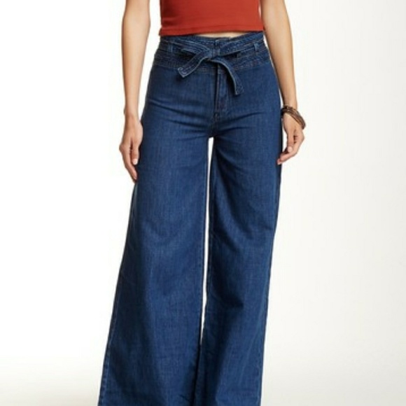 belted flare jeans